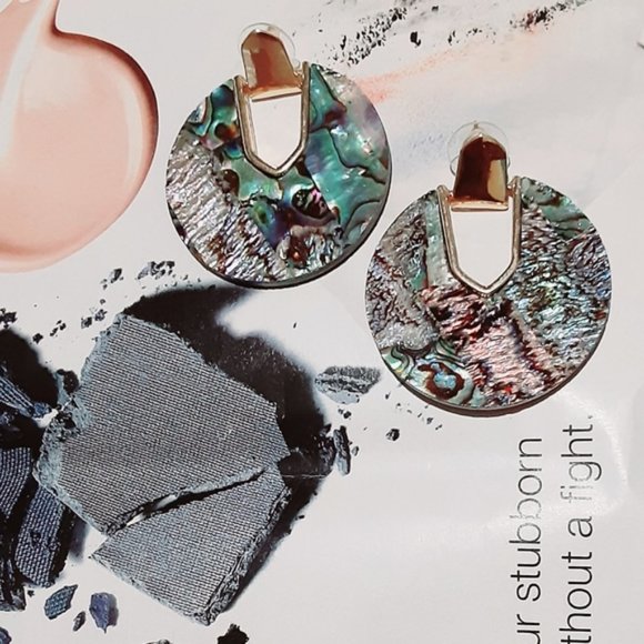 Iridescent Circle Statement Earrings BOUTIQUE ITEM - Picture 3 of 13